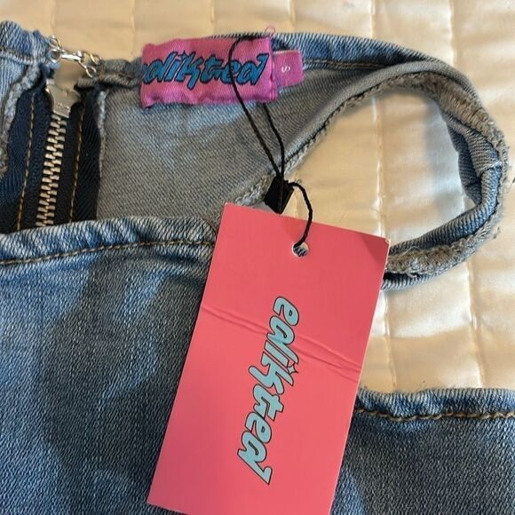 NEW EDIKTED small denim blue jeans flare - Picture 3 of 5